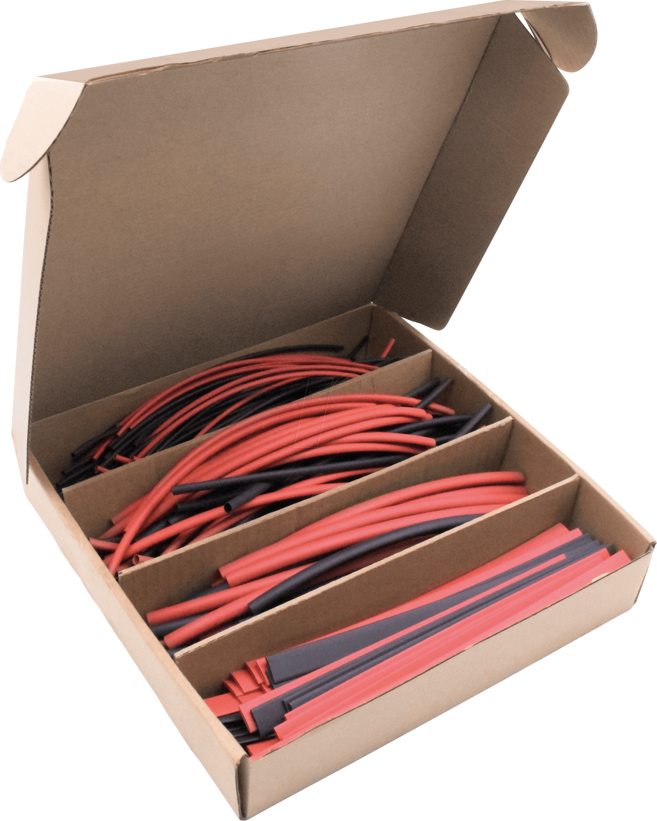 QUAD 19011CA094 - Schrumfpschlauch 2:1 - Rot/Schwarz, 200 teilig