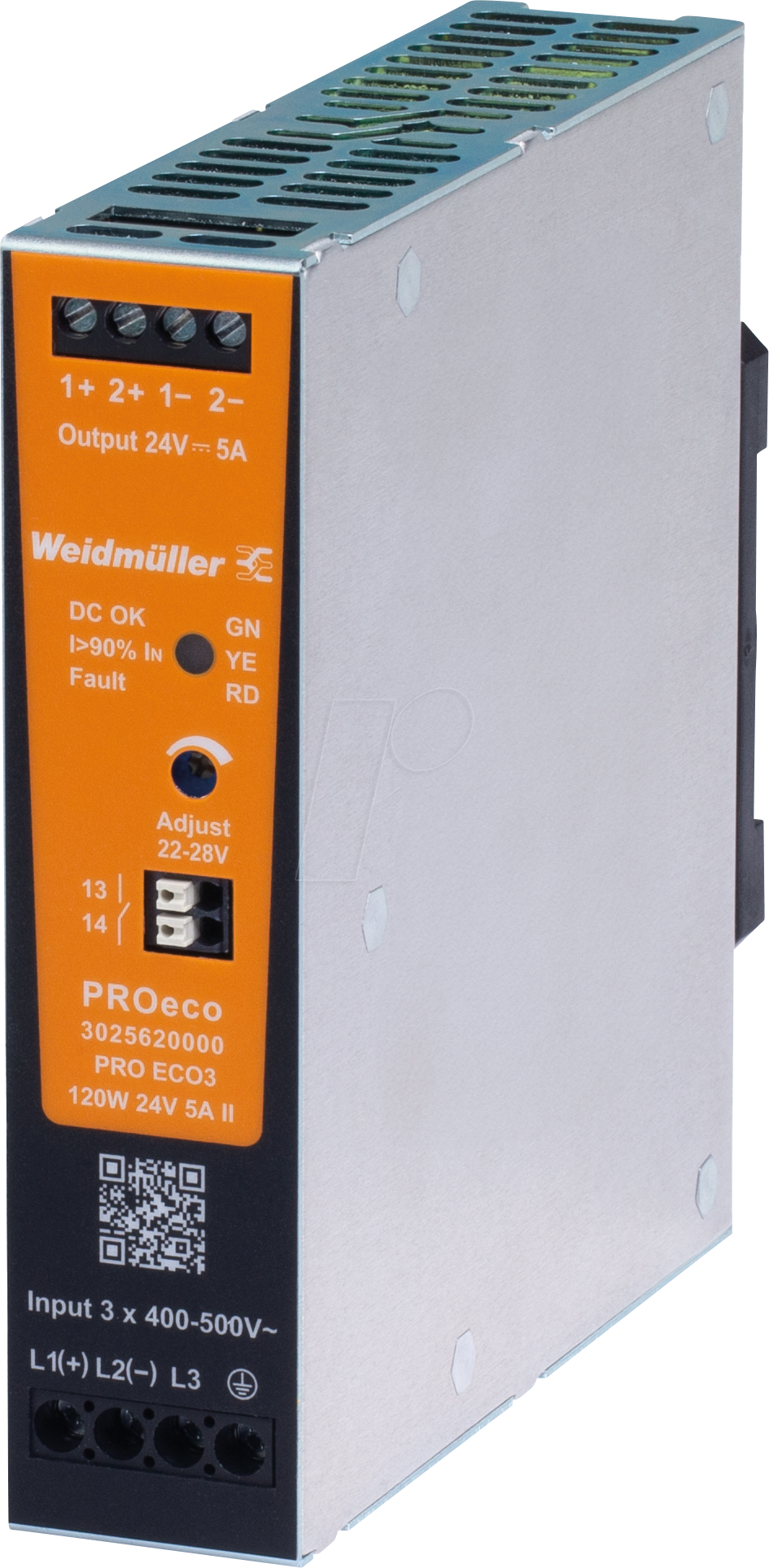 Thumbnail - WEID 3025620000 - Schaltnetzteil Hutschiene, PROeco II , 120 W, 24 V ,5 A