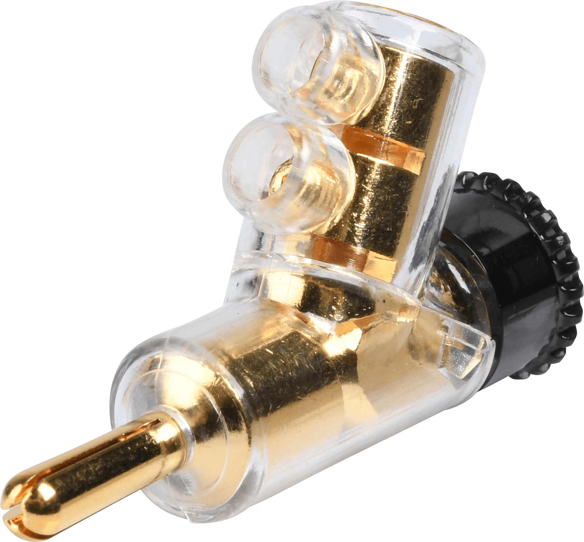 HEBWS SW - High-End Bananenwinkelstecker - sw, max. 16mm