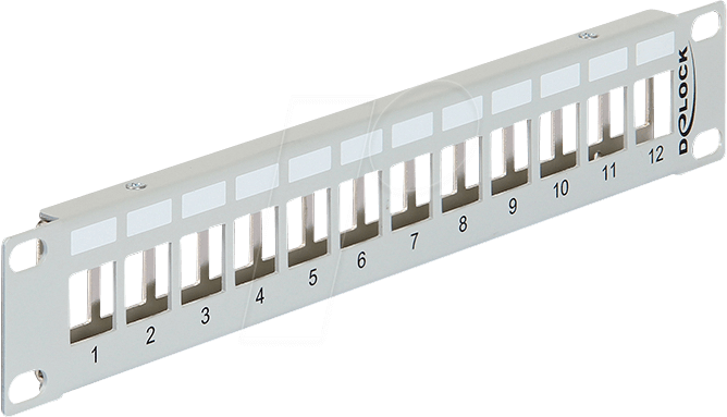 DELOCK 43327 - 10“ Keystone Patchpanel 12 Port Metall