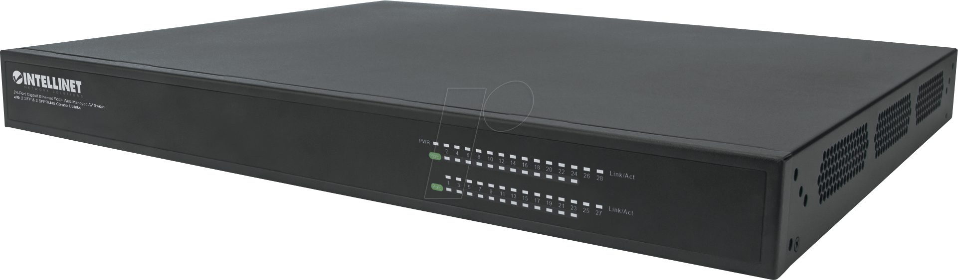 INT 561457 - Switch, 24-Port, Gigabit Ethernet, PoE+, 2x SFP, 2x SFP/RJ45