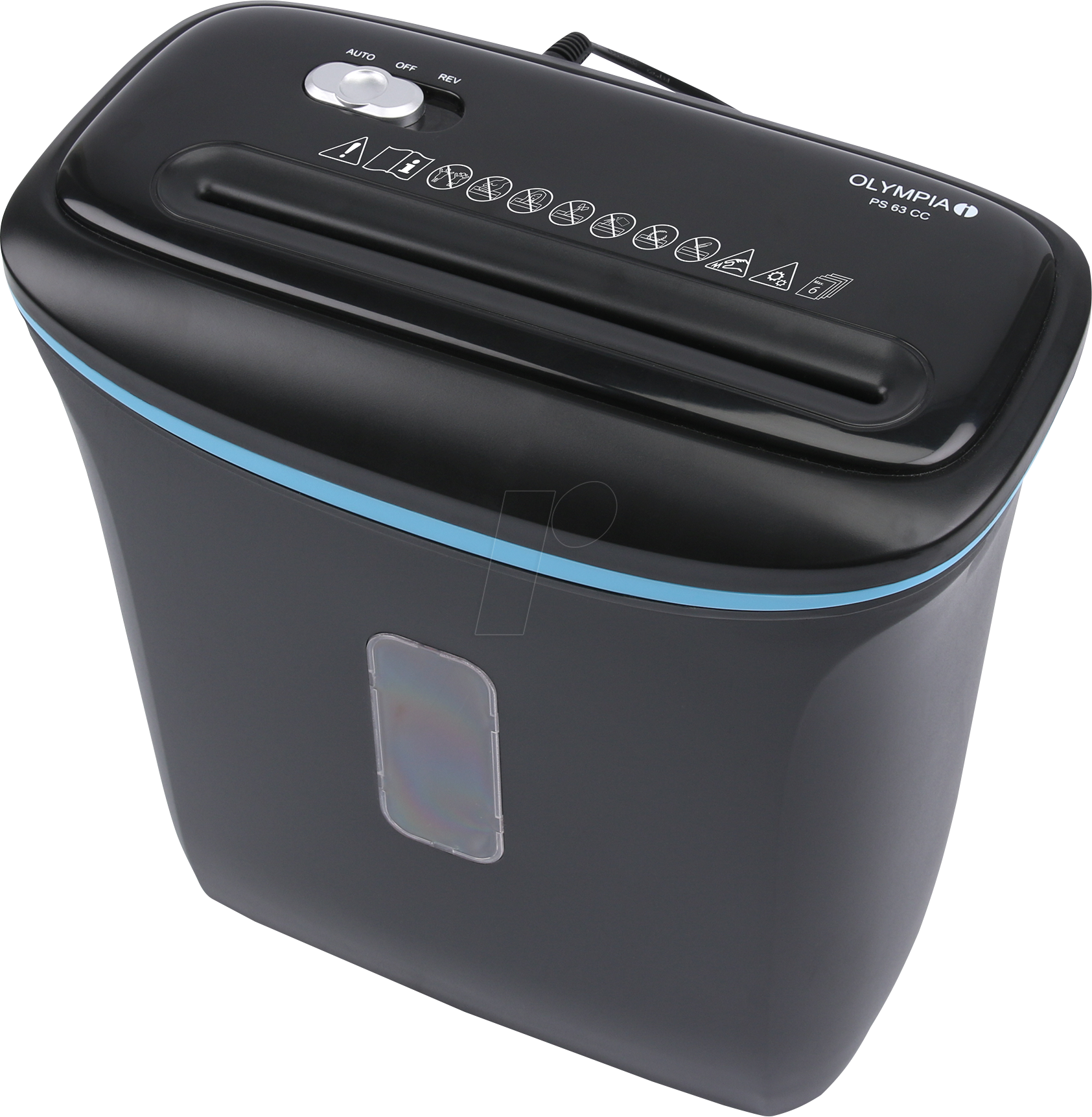 OLYMPIA PS63CC - Aktenvernichter, Partikelschnitt, P-4, schwarz