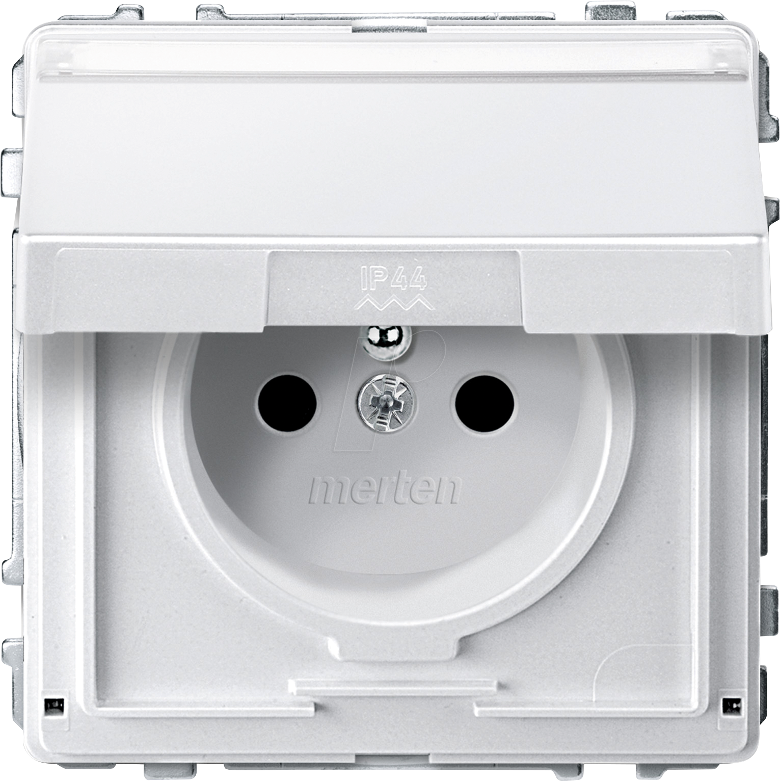 MERTEN 2612-7219 - Steckdose, Klappdeckel, Schriftfeld, Schraub-Liftklemmen