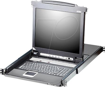 ATEN CL5716N - 19-Zoll-KVM-Konsole, 17-Zoll-TFT mit Tastatur DE