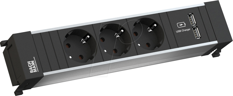 BACH 916.173 - POWER FRAME Steckdoseneinheiten, 3-fach, USB A/A 15W