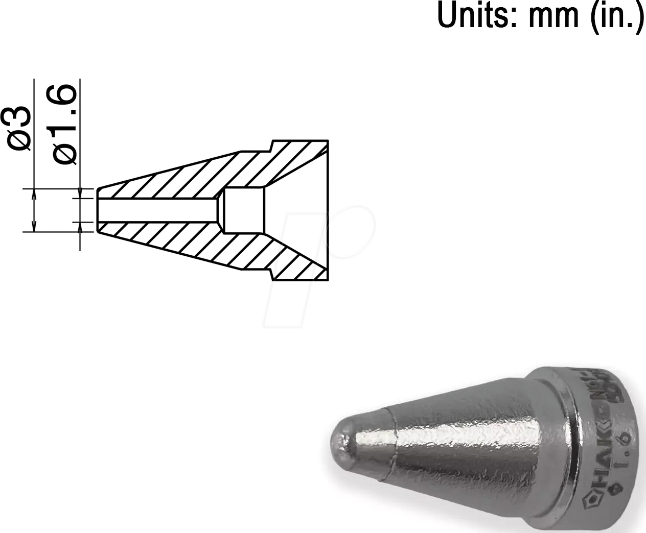 HAK N61-10 - Entlötdüse N61-10, Standard-Typ, 1,6 mm
