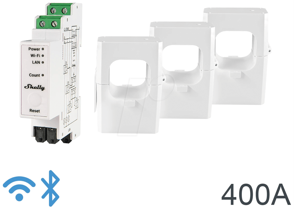SHELLY PRO3EM400 - Shelly Pro 3EM 400A