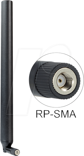DELOCK 88991 - WLAN Antenne, Antenne RP-SMA Stecker 5,5 - 9 dBi omnidirektional
