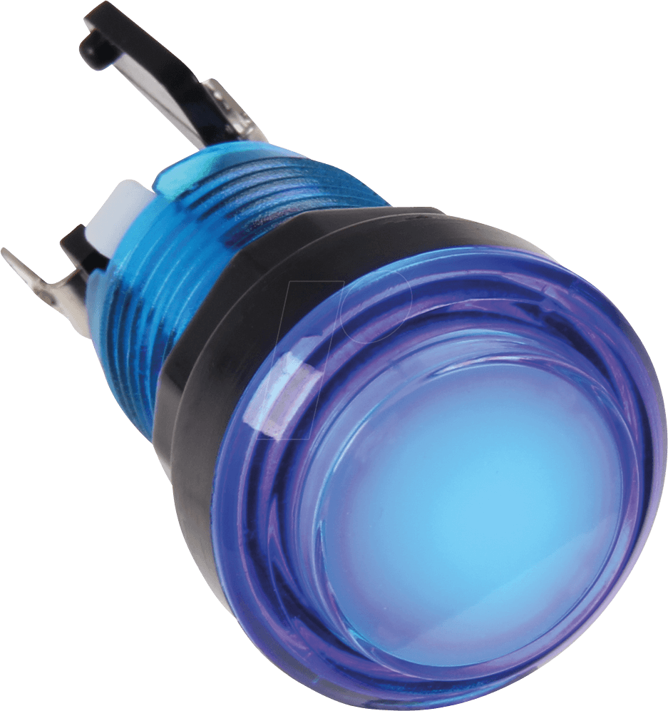Thumbnail - ARC BUTTON LE BL - Arcade Button mit Mikrostaster, beleuchtet, blau