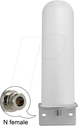 DELOCK 12571 - Antenne LTE, N Buchse, omnidirektional, outdoor
