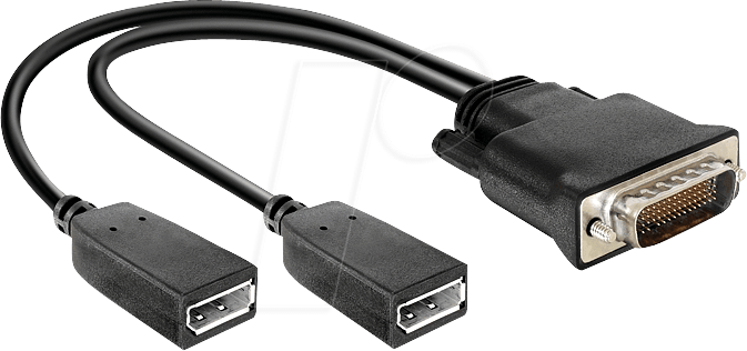 DELOCK 65354 - DMS-59 Adapter, DMS-59 Stecker auf 2x DP Buchse 25 cm