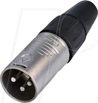 REAN RC3M - XLR Kabelstecker 3-polig, vernickeltes Gehäuse