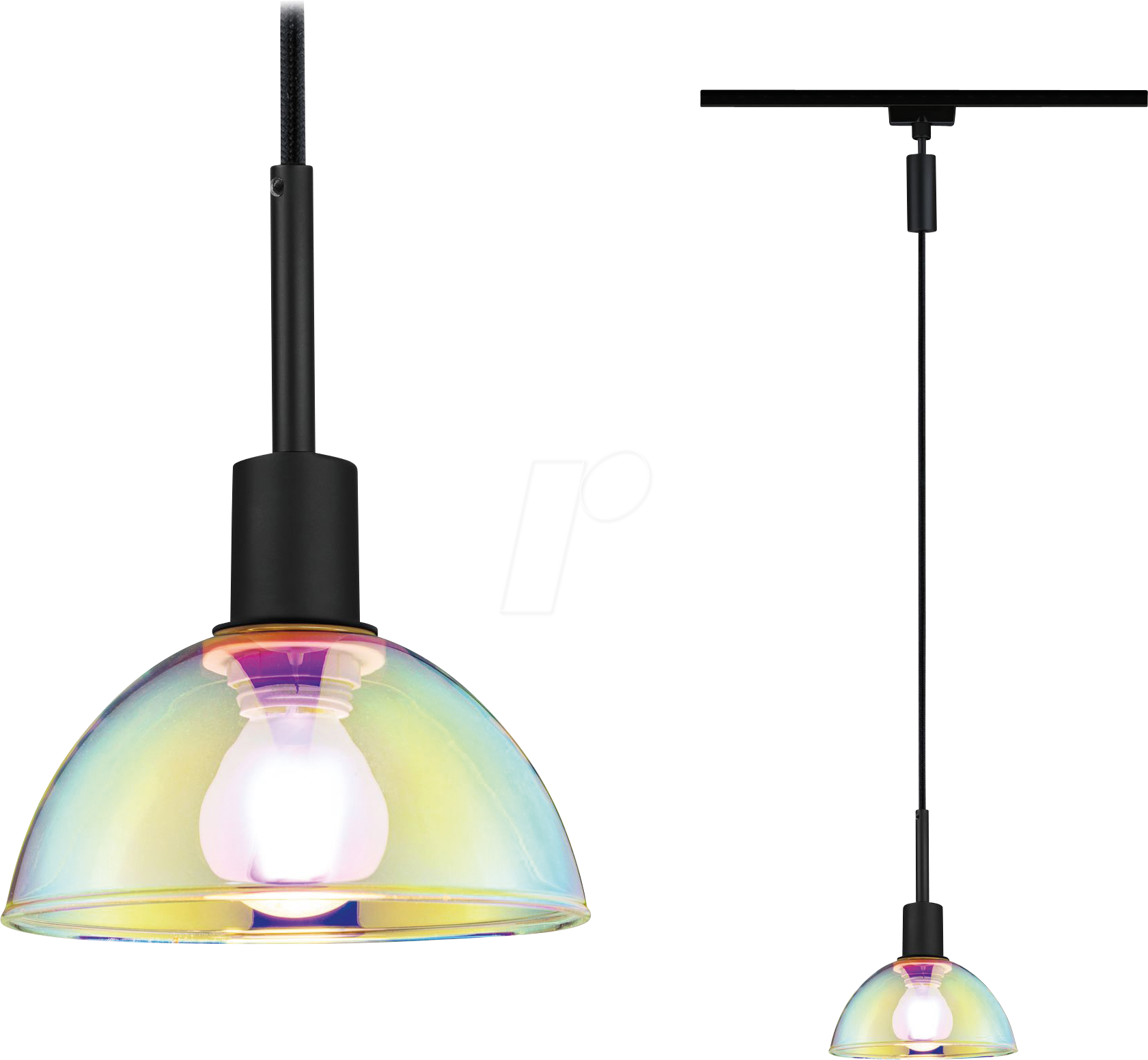 Thumbnail - PLM 96976 - URail Pendel Sarrasani, E14, max. 20 W, dimm, schwarz/dichroic