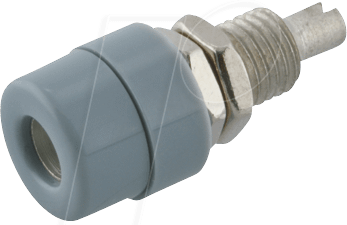 BIL 30 GR - Einbaubuchse, 4 mm, Lötanschluss, grau