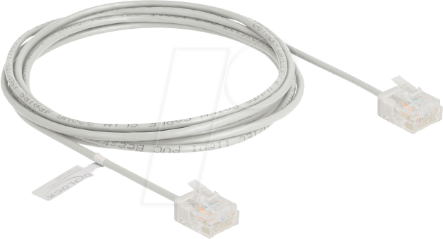 DELOCK 80759 - Patchkabel Cat.6 UTP, Ultra Slim, 2 m, grau