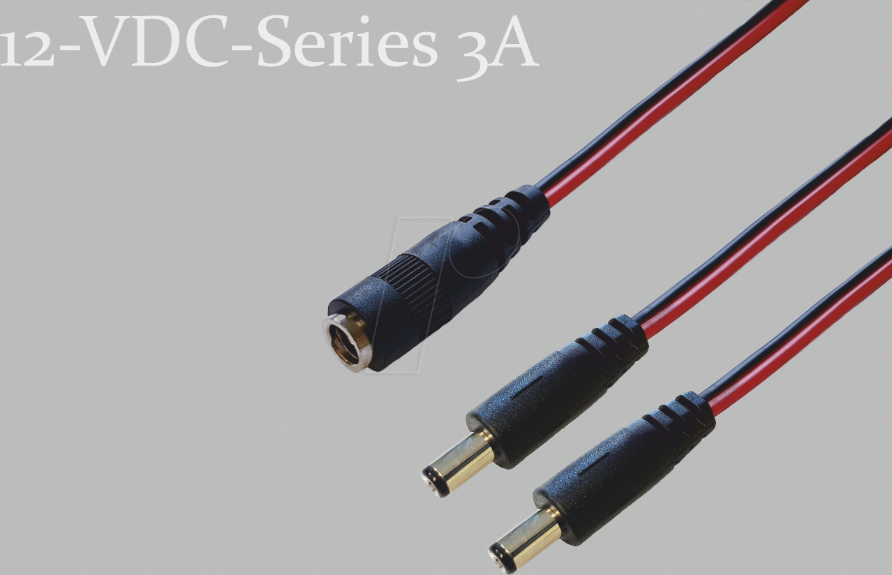 BKL 075920 - Adapterkabel, 300 mm, DC-Kupplung auf 2x DC-Stecker
