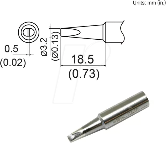 HAK T19-D32 - Lötspitze T19-D32, 3,2 mm, meißel