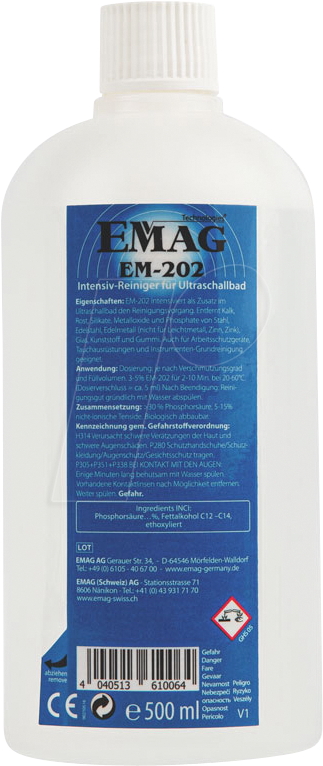 EMAG EM202 - Ultraschall-Reinigungskonzentrat, Intensiv, 500 ml