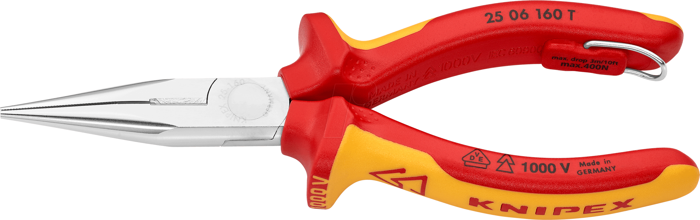 Thumbnail - KN 25 06 160 T - VDE- Flachrundzange, 160 mm