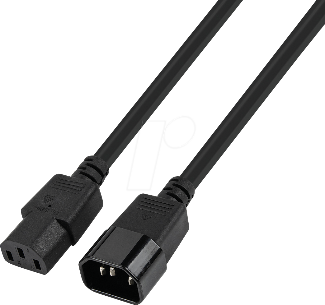 TTL 7100-1,0-UF - Netzkabelverlängerung, UltraFlex, C13 auf C14, 1 m, schwarz