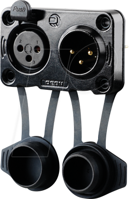 REAN RRX3MF-Z - XLR-Chassisstecker- und Buchse, 3-pol, IP65