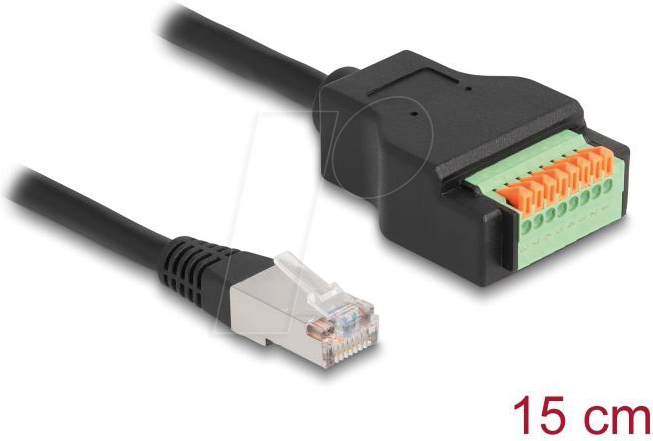 Thumbnail - DELOCK 66063 - RJ45 Kabel Cat.5e Stecker > Terminalblock, Drucktaster, 15 cm