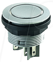 STLRBO1 - Drucktaster - 1 S + 1 Ö, silber, LED-Ring blau