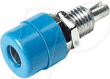 BIL 30 BL - Einbaubuchse, 4 mm, Lötanschluss, blau