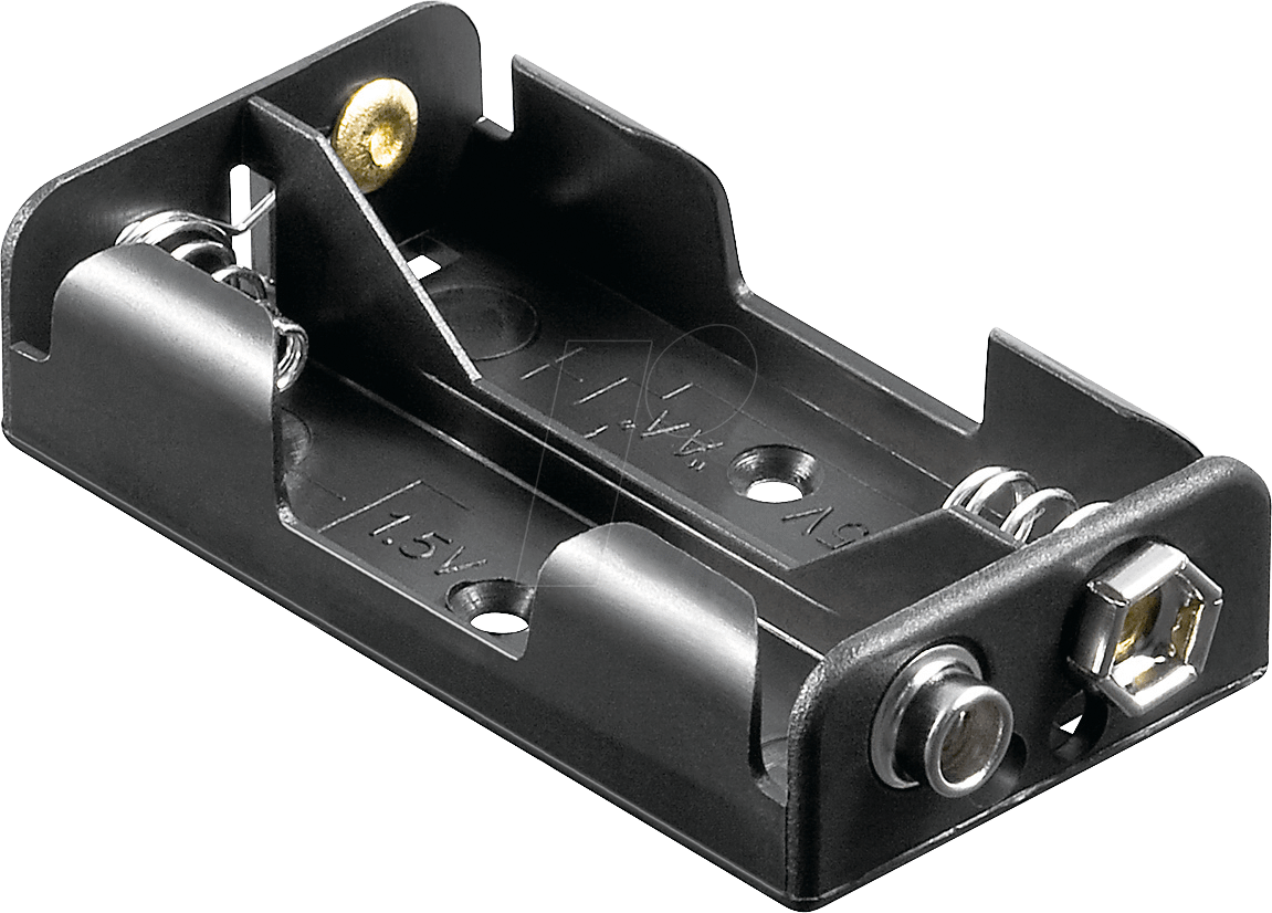 HALTER 2XUM3-DK - Batteriehalter für 2 Mignonzellen (AA), Druckknopf