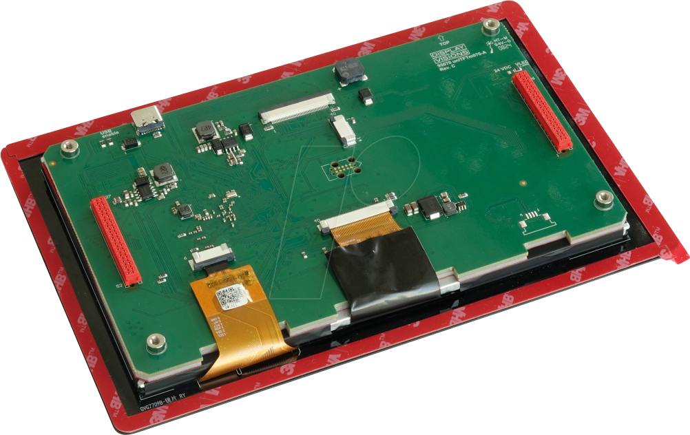 EA UNITFTM070BTC - TFT-Display 7.0'', 155,9x88,6mm, 1024x600 Dot, Full Color, PCAP-T