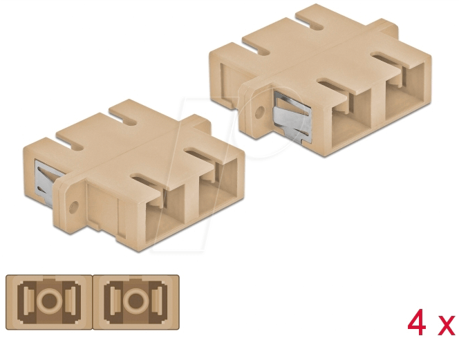 DELOCK 85996 - LWL Kupplung SC/SC Duplex, 4 Stück