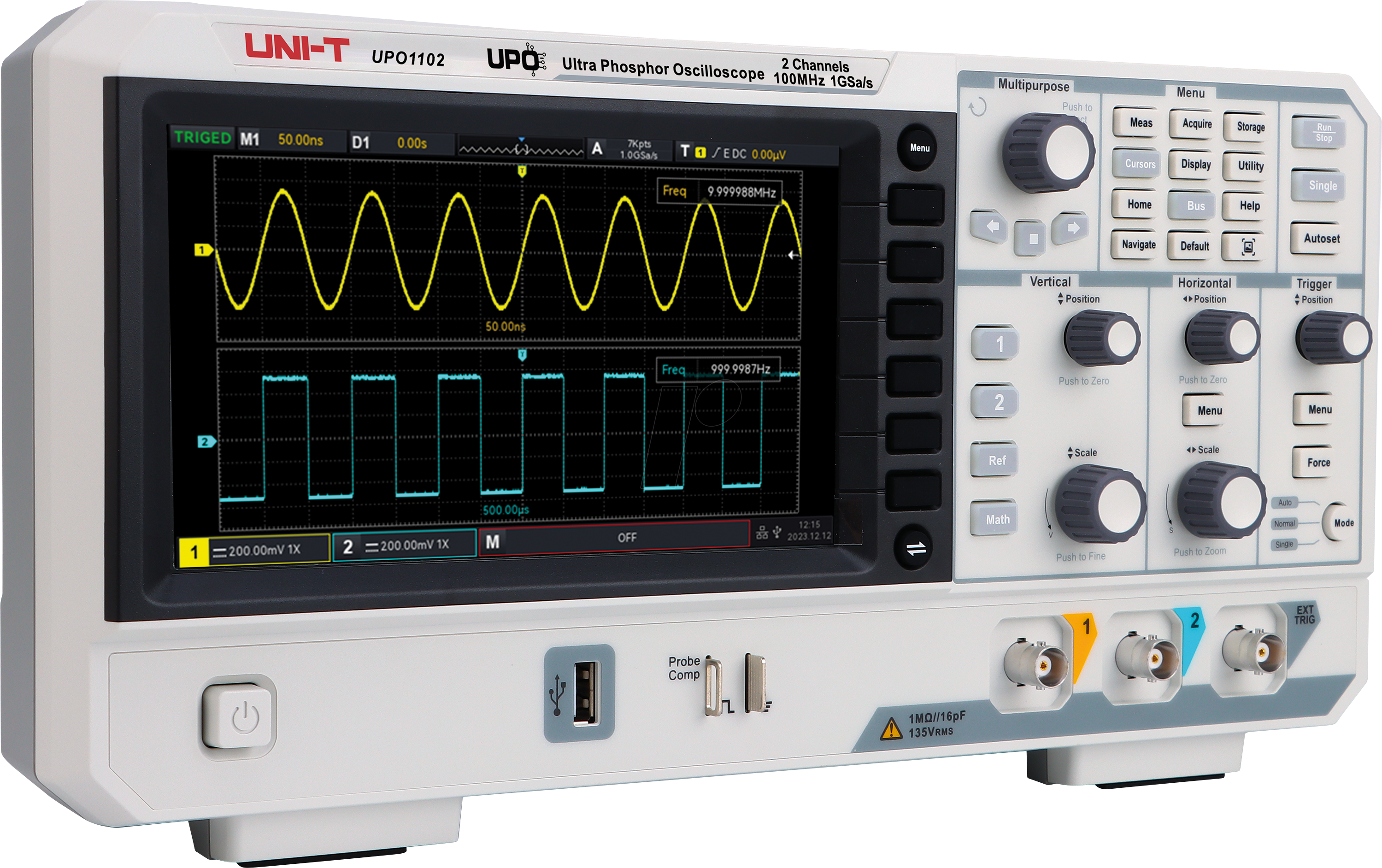 UT UPO1102 - Digital-Speicher-Oszilloskop, 100 MHz, 2 Kanäle