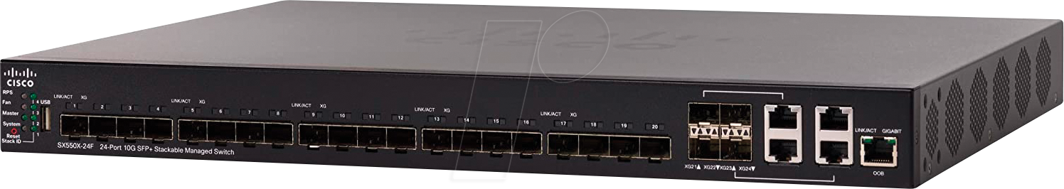 CISCO SX550X-24F - Switch, 24-Port, 10 Gigabit Ethernet, RJ45/SFP+, SFP+