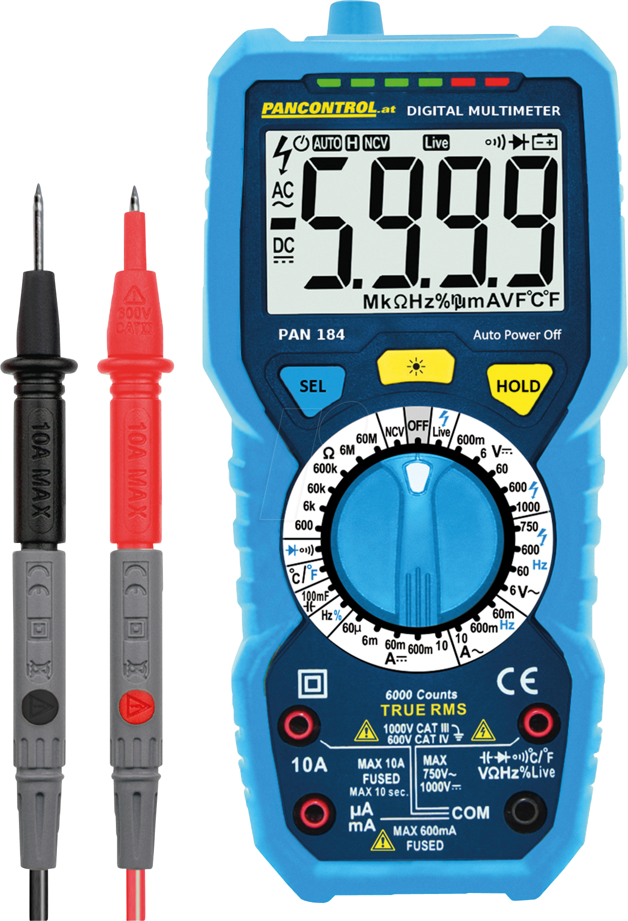 PAN 184 - Multimeter, digital, 1000 V, TRMS