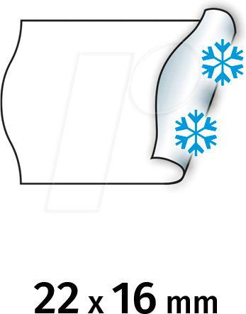 METO 9517183 - Preis-Etiketten, 22x16 mm, tiefkühl, weiß, 6000 Stück