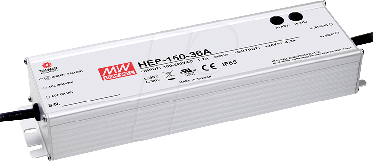 MW HEP-150-24A - LED-Trafo, 150 W 24 V, 6,3 A