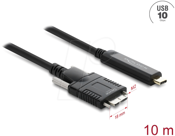 DELOCK 83632 - Aktives USB 10 Gbps Kabel, C-Stecker > Micro-B Stecker, 10,00 m