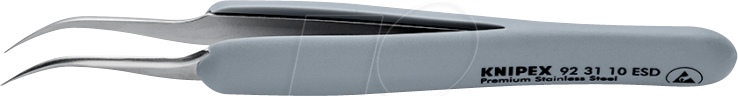 Thumbnail - KN 92 31 10 ESD - Präzisionspinzette mit gummiertem Griff ESD, 122 mm