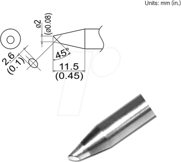 HAK T33-SSBC2 - Aktiv-Lötspitze T33-SSBC2, 2,0 mm, abgeschrägt, fase