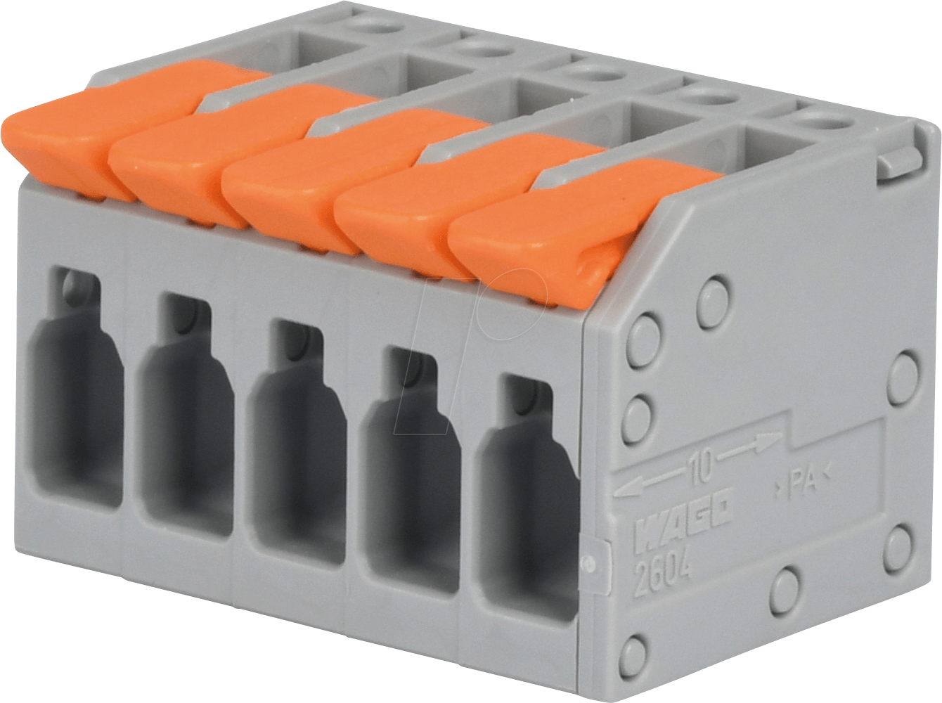 Thumbnail - WAGO 2604-3105 - Leiterplattenklemme - RM 5 mm, Ø 4 mm², 5-polig