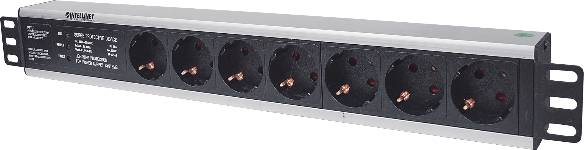 INT 714006 - Steckdosenleiste, 19'', 7-fach, Schutzkontakt