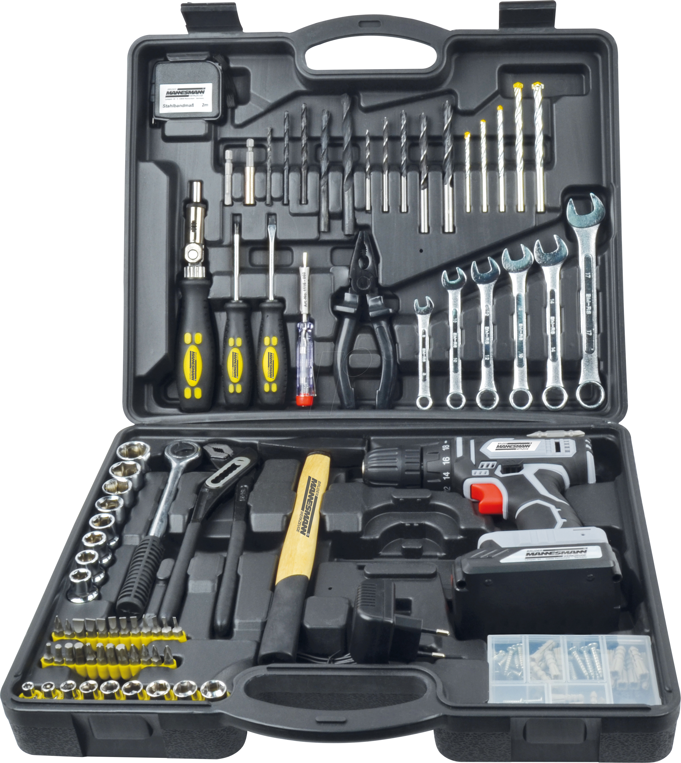 MAN 17578 - Werkzeugsatz, Werkzeugkoffer, Universal, Akku-Bohrschrauber, 75-