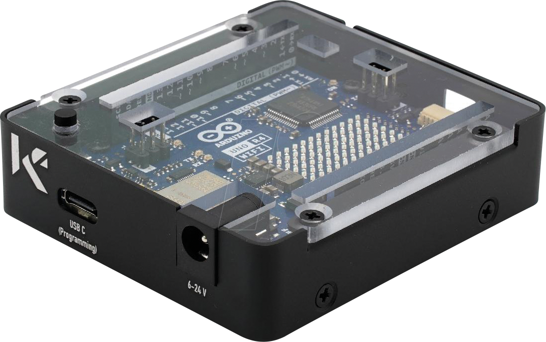 KKSB CASE UNO R4 - Gehäuse für Arduino Uno R4, Alu/Poly, schwarz