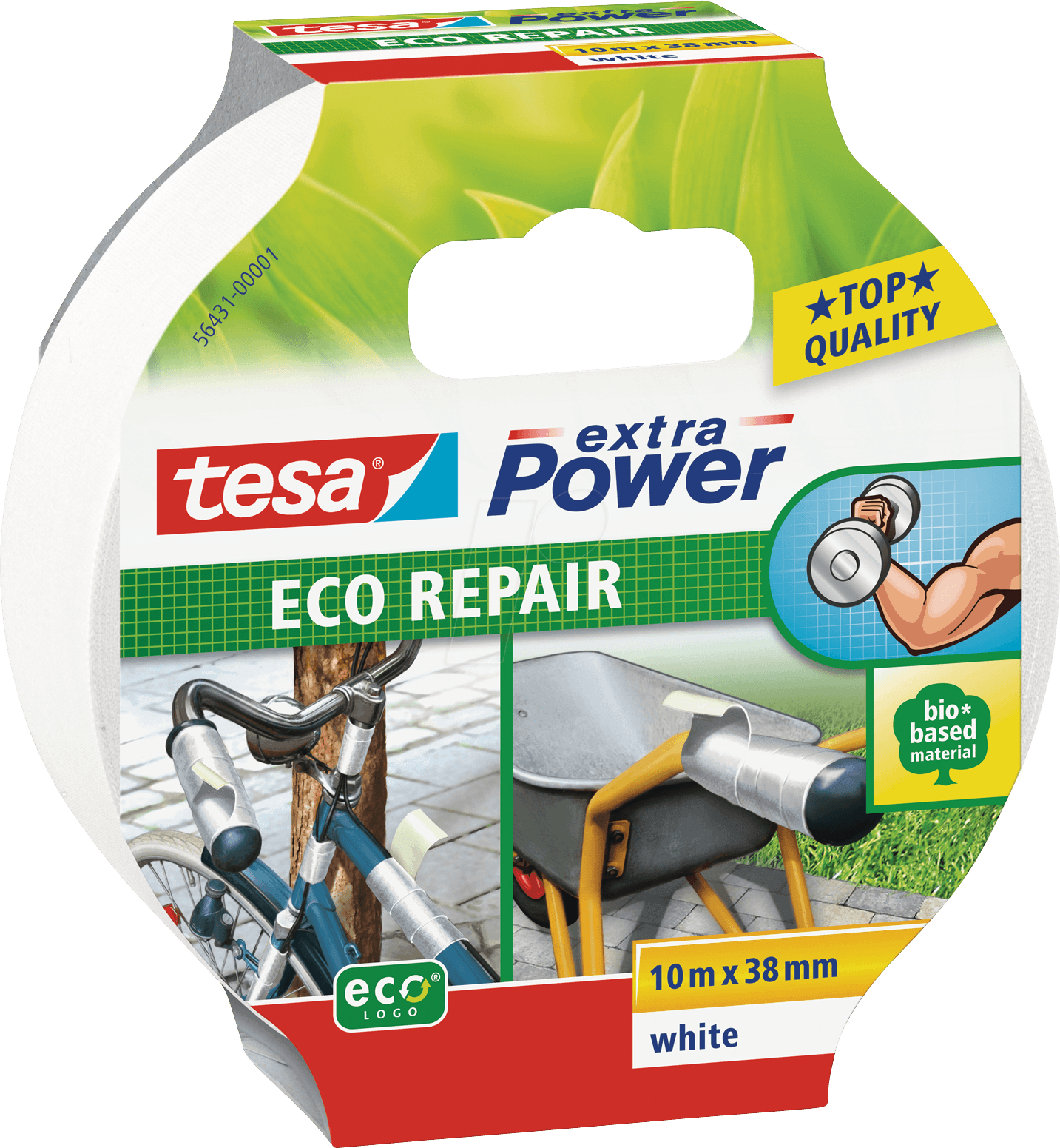 TESA 56431-01 - Gewebeband tesa extra Power® Eco Repair, 10 m x 38 mm, weiß