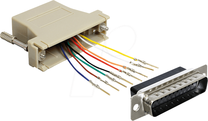 DELOCK 65433 - Adapter Sub-D 25Pin St. > RJ45 Bu. Montagesatz