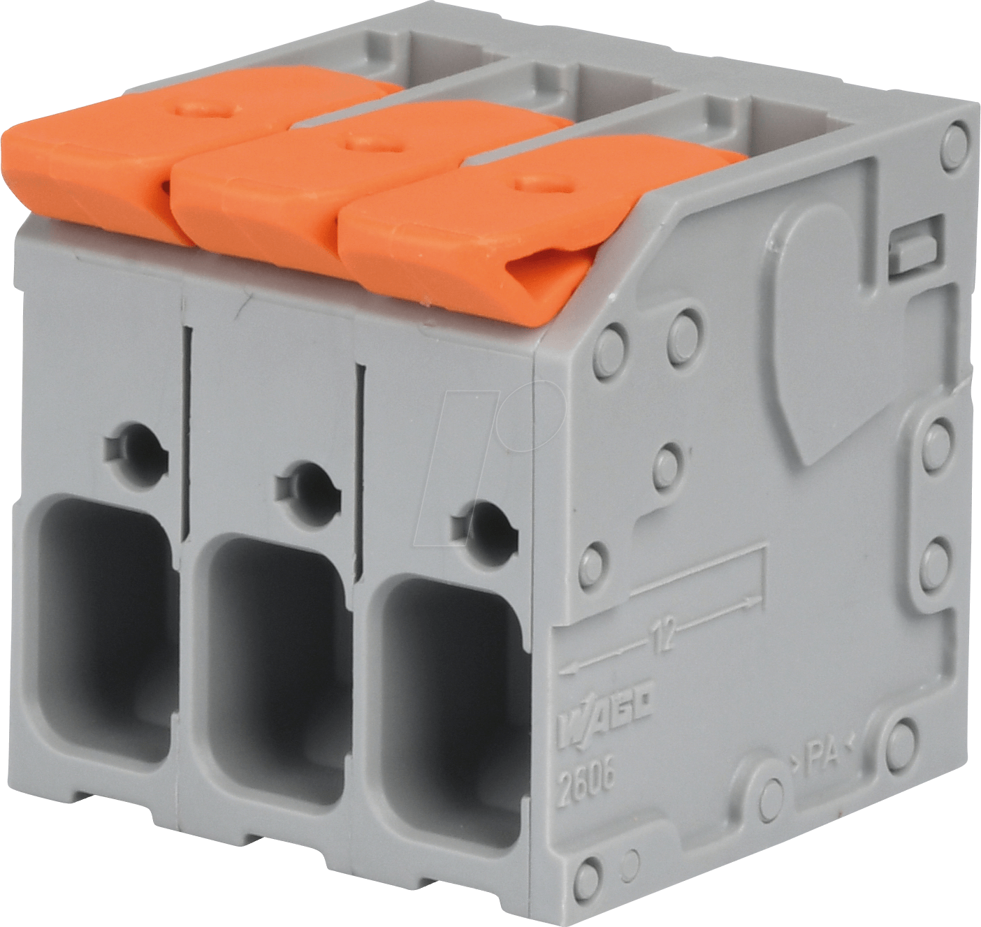 WAGO 2606-3103 - Leiterplattenklemme - RM 7,5 mm, Ø 6 mm², 3-polig