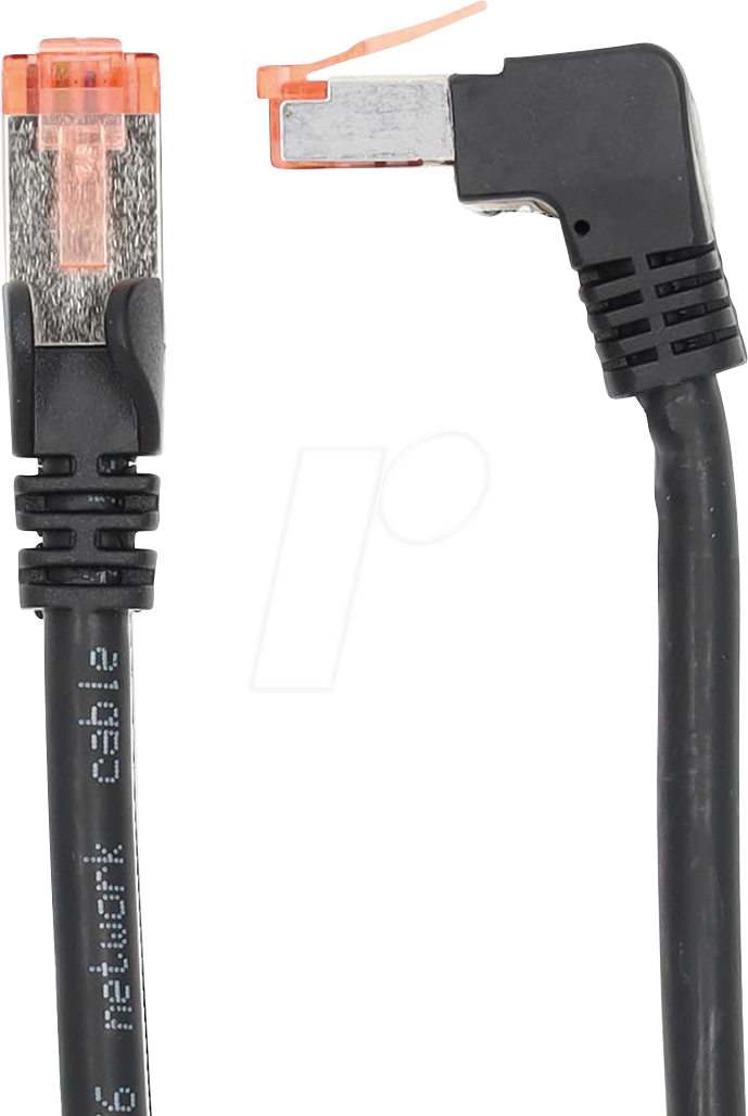 Thumbnail - N CCGP85227BK30 - Patchkabel, Cat.6, SF/UTP, gewinkelt / gerade, 3 m, schwarz