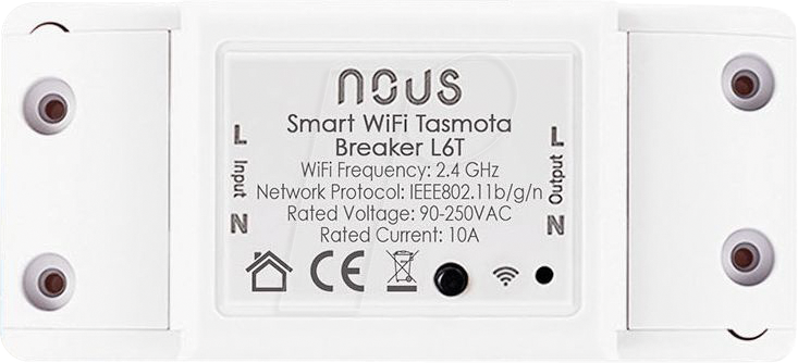 NOUS L6T - 1 Kanal WLAN Schaltaktor, Tasmota