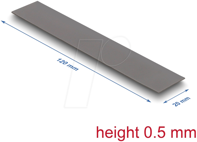 DELOCK 18475 - Wärmeleitpad, 3,0 W/mk, 120 x 20 x 0,5 mm