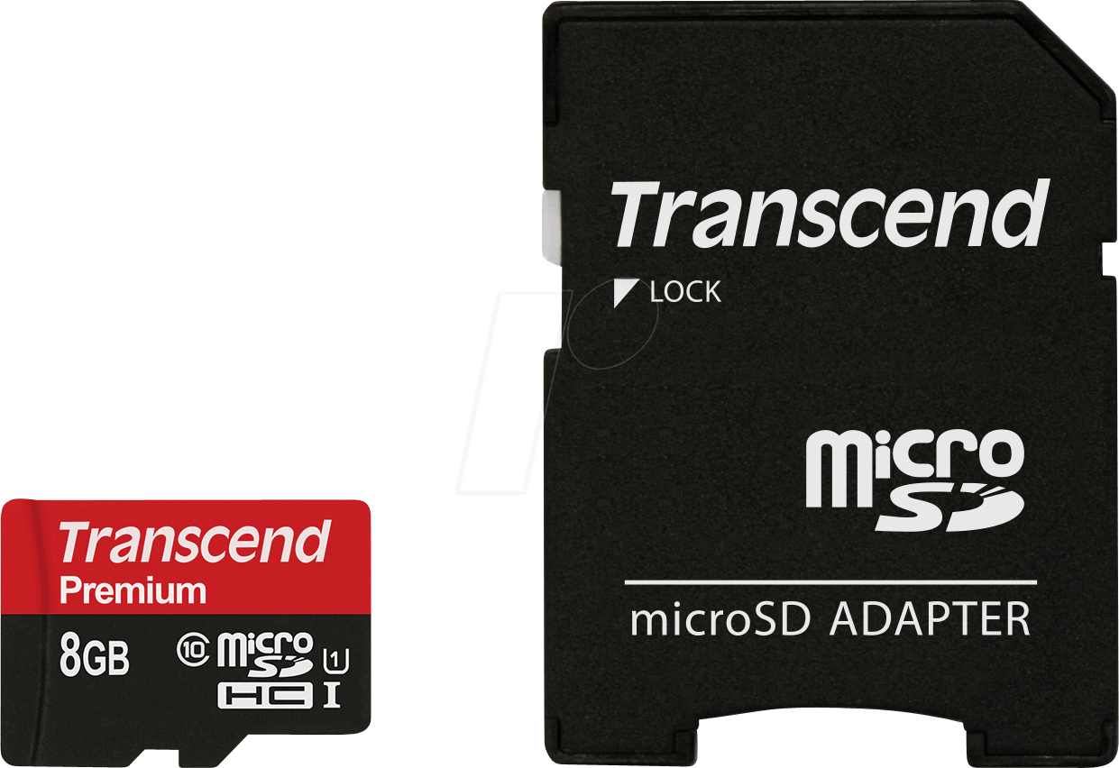 TS8GUSDU1 - MicroSDHC-Speicherkarte 8GB, Transcend Class 10 UHS-I